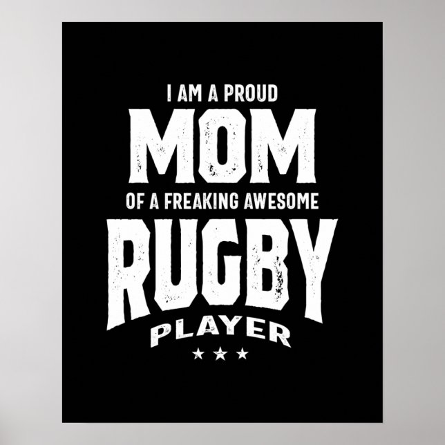 Poster Orgulhosa Mãe De Um Jogador De Rugby Incrível (Frente)
