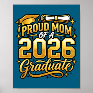 Poster Orgulhosa mãe de uma formatura da família de 2026