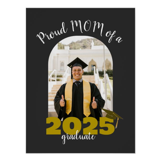 Pôster Orgulhosa mãe de uma foto personalizada do formand (Frente)