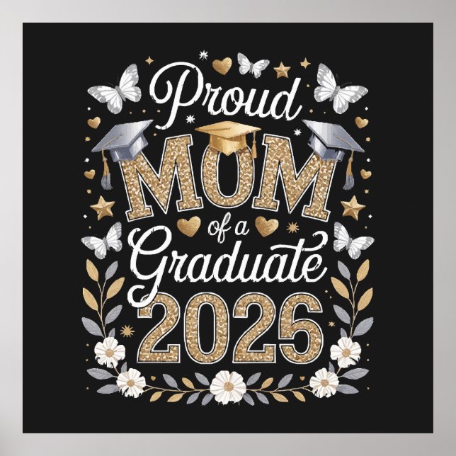 Poster Orgulhosa mãe de uma graduada de 2026 (Frente)