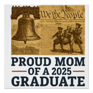Pôster Orgulhosa Mãe do Formando Histórico 2025 Gift USA
