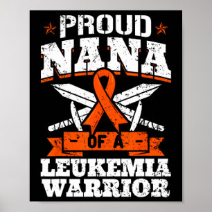 Poster Orgulhosa Nana De Um Guerreiro De Leucemia Sensibi