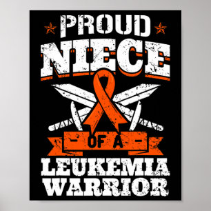 Poster Orgulhosa sobrinha de um guerreiro de leucemia que