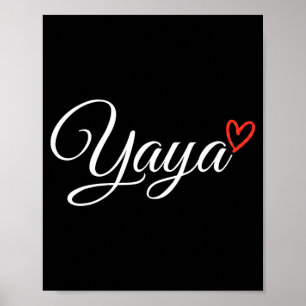 Poster Orgulhosa Yaya Avó Grega Coração Vermelho