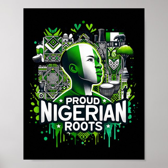 Poster Orgulhosas Raízes Nigerianas Mês da História Negra (Frente)