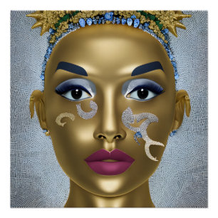 Pôster Orgulhoso Africano: Linda História Negra Retrato