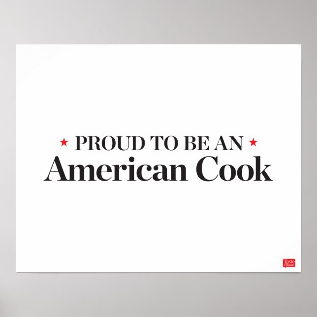 Poster Orgulhoso de ser cozinheiro americano (Frente)