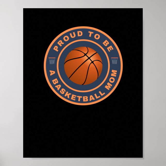 Poster Orgulhoso De Ser Uma Mãe De Basquete (Frente)