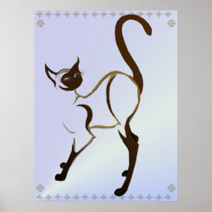 Poster orgulhoso do gato Siamese