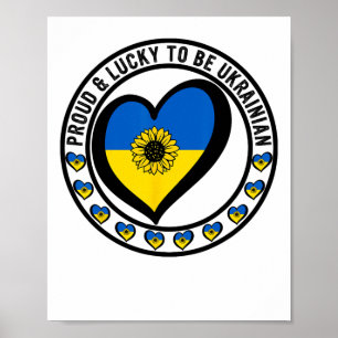 Poster Orgulhoso e Sortudo por Ser Ucraniano Eu Amo a Ban
