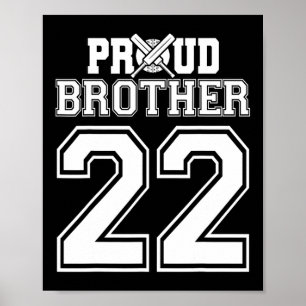 Poster Orgulhoso Irmão Críquete Número 22 
