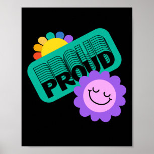 Poster Orgulhoso. LGBT+Orgulho. O arco-íris amava girasso