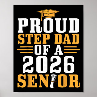 Poster Orgulhoso Padrasto 2026 Diploma de Graduação do Fi