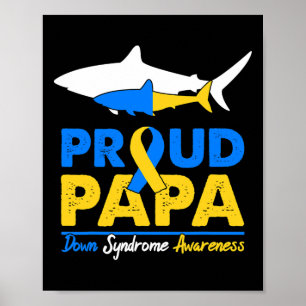 Poster Orgulhoso Papai Tubarão Dia de Conscientização sob
