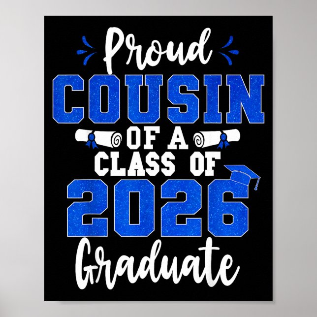 Poster Orgulhoso primo de um formando da turma de 2026 (Frente)