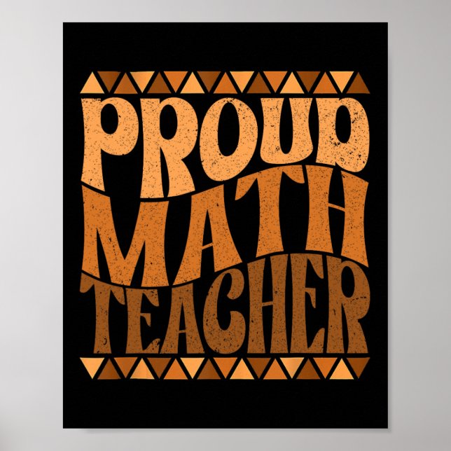 Poster Orgulhoso Professor de Matemática Negro História M (Frente)
