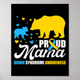 Poster Orgulhoso Urso Mama para Baixo Sindroma Sensibiliz