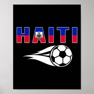 Poster Orgulhosos Fãs de Futebol do Haiti Jersey Bandeira