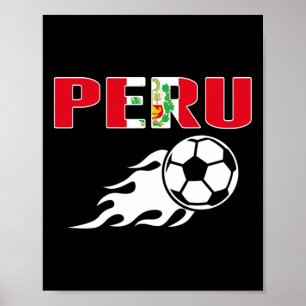 Poster Orgulhosos Fãs de Futebol do Peru Camisa Bandeira