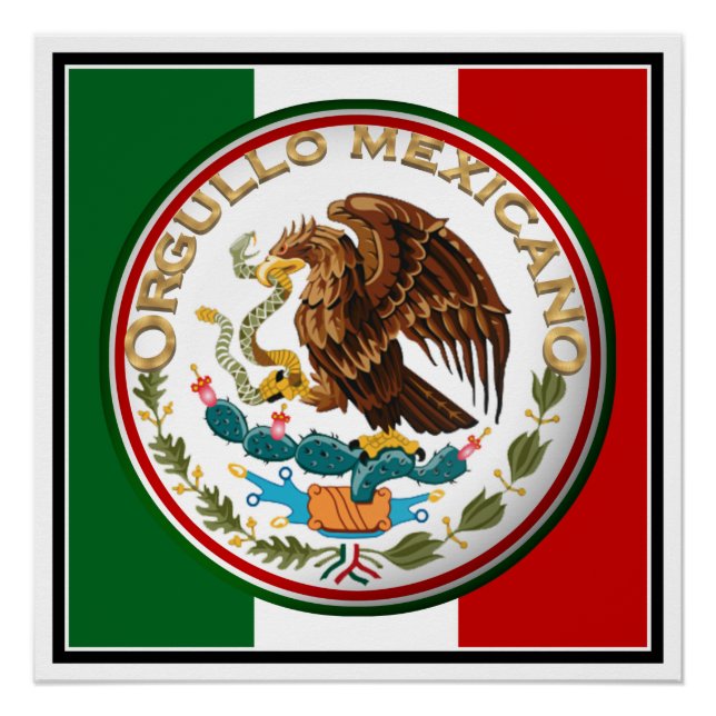 Pôster Orgullo Mexicano (Águia da Bandeira Mexicana) (Frente)