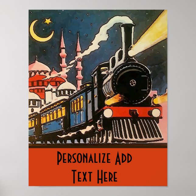 Poster Orient Express Train, adicione texto personalize P (Frente)