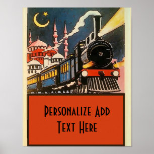 Poster Orient Express Train, adicione texto personalize P