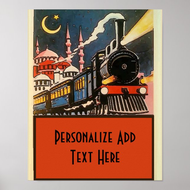 Poster Orient Express Train, adicione texto personalize P (Frente)