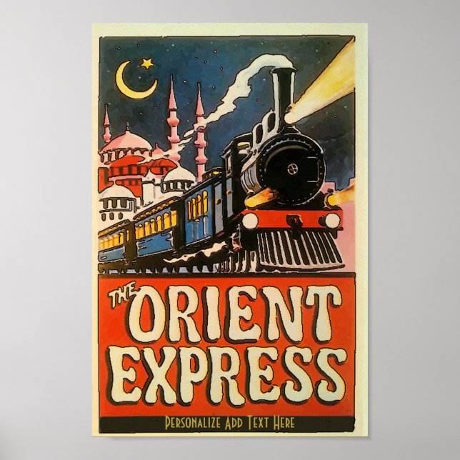 Poster Orient Express Train, adicione texto personalize P (Frente)