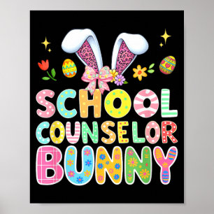 Poster Orientador Escolar Bunny Páscoa Leopardo Colorido