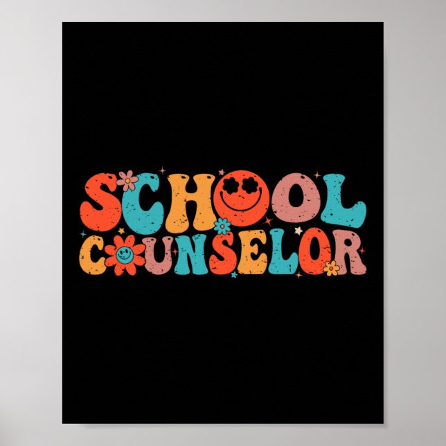 Poster Orientador Escolar Groovy de Volta às Aulas Profes (Frente)
