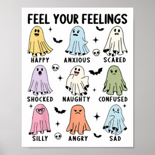 Poster Orientador Escolar Halloween Sinta Seu Sentimento