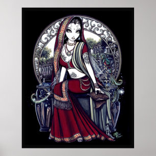 Poster oriental da fada do dançarino de barriga d