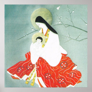 Pôster Oriental nativity scene, Mary and Jesus,