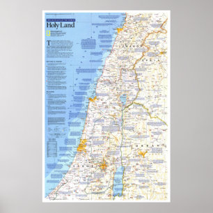 Poster Oriente Médio: 1989 Sagrado Land MAP ...