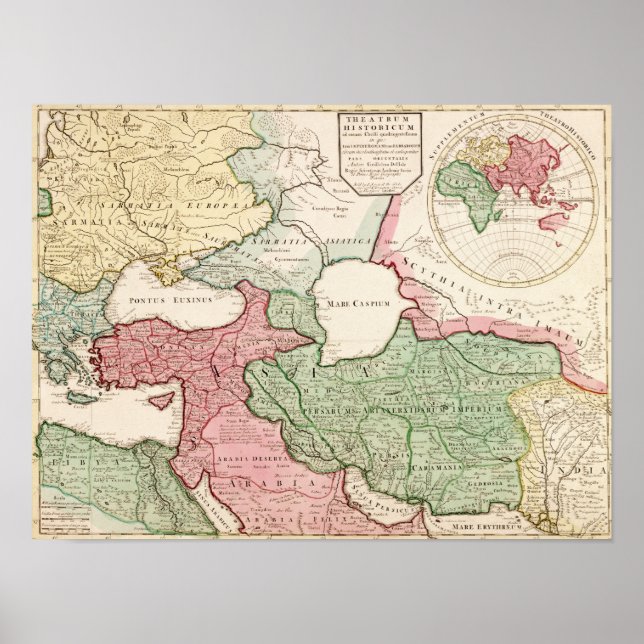 Pôster Oriente MédioMapa PanorâmicoOriente Médio (Frente)