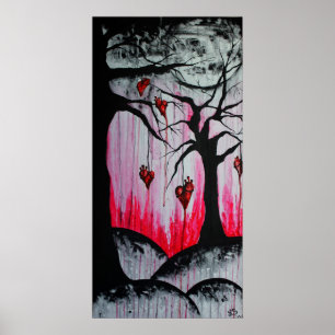 Poster original da arte das árvores soltos do