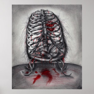 Poster original da arte do horror vazio da