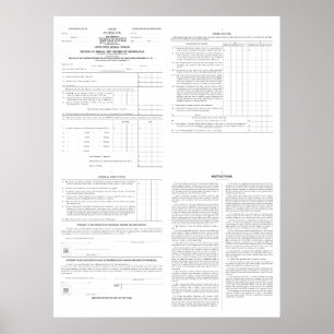 Pôster Original Income Tax Form 1040 from 1913 (4) Pages
