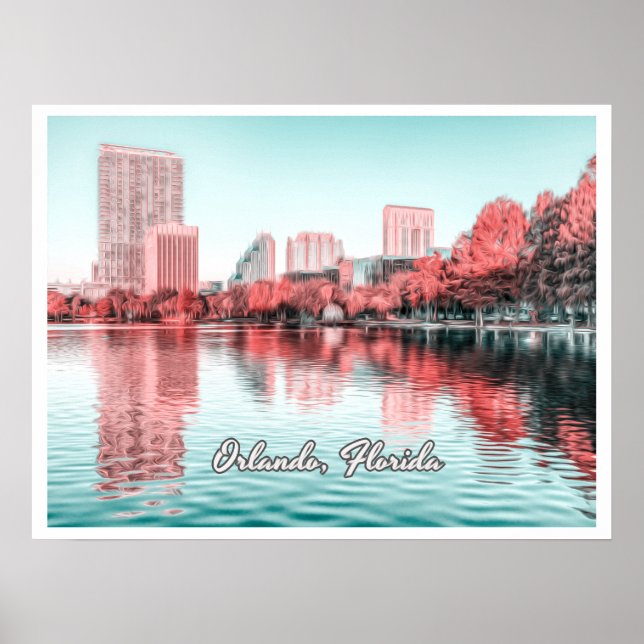 POSTER ORLANDO FLORIDA - LAKE EOLA (Frente)