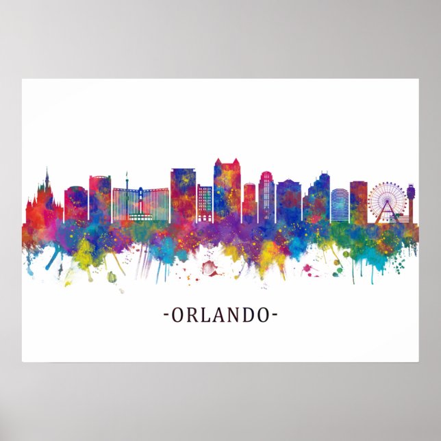 Poster Orlando Florida Skyline (Frente)