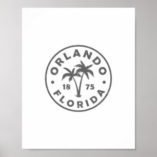 Poster Orlando Flórida Vintage Árvore de Palmeira Meninos
