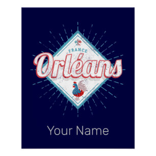 Pôster Orleans Loiret França Retro Rooster Vintage