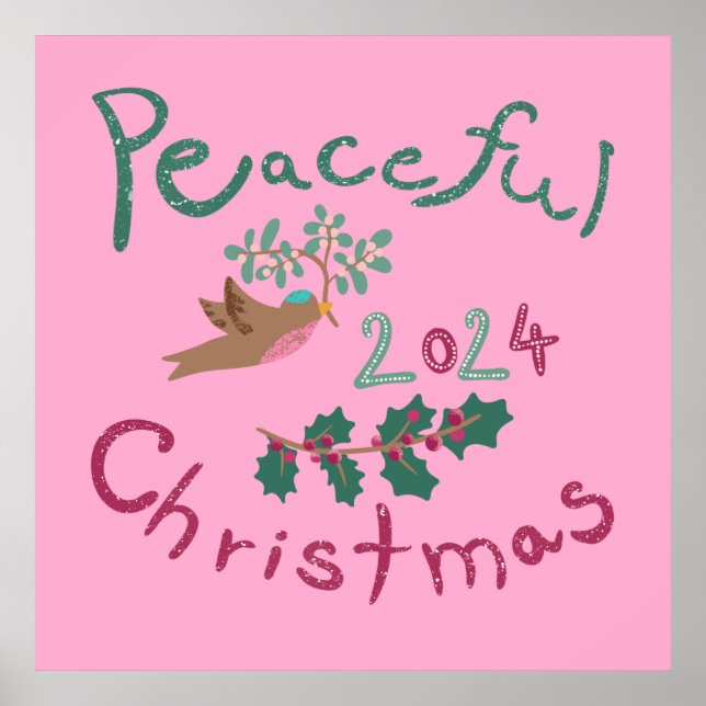 Poster Ornament de aves malvadas do Natal de 2024 (Frente)