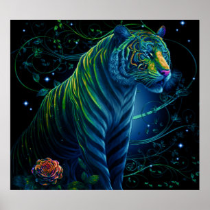 Poster Ornamentado Green Tiger