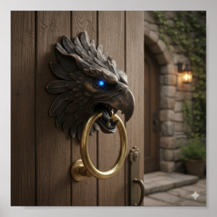 Poster Ornamentado Griffin Faucet - Escultura Mítica Deta