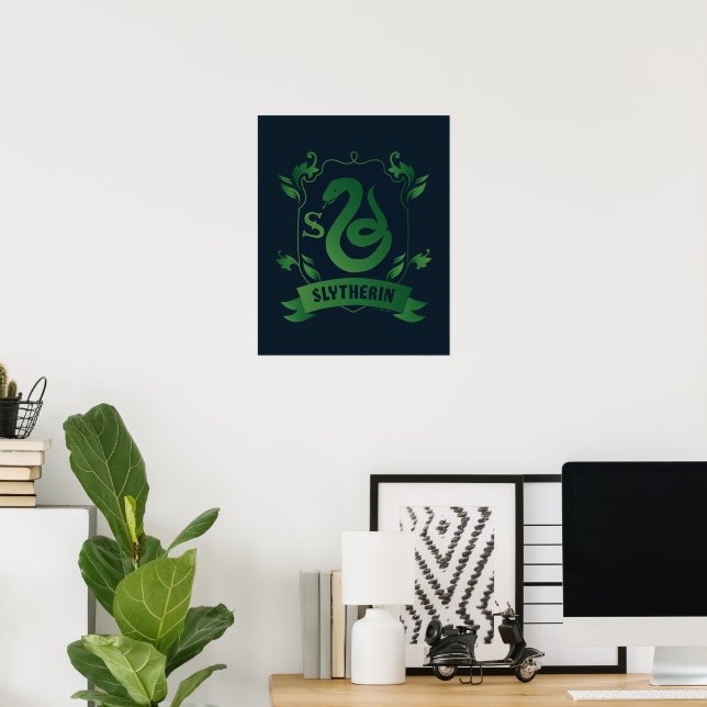 Poster Ornamentado SLYTHERIN™ House Crest (Escritório em casa)