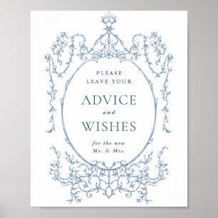 Poster Ornamentado Vitoriano Dosagem Azul Conselhos e Des