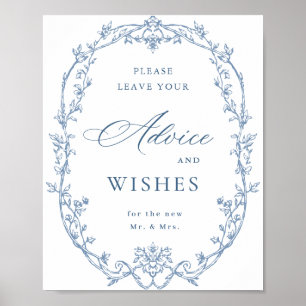 Poster Ornamentado Vitoriano Dosagem Azul Conselhos e Des