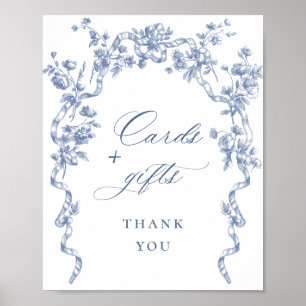 Poster Ornamentado vitoriano Grace Dusty Blue Cards e pre