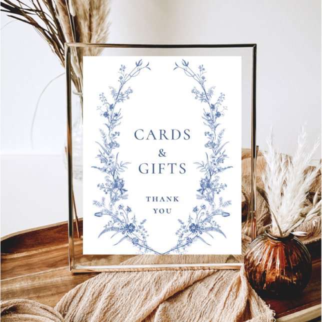 Poster Ornamentado vitoriano Grace Dusty Blue Cards e pre (Criador carregado)